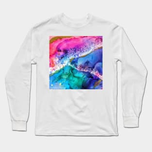 Multicolored Abstract Painting Long Sleeve T-Shirt